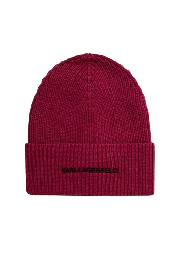 Karl Lagerfeld - KARL LAGERFELD Różowa czapka K/essential Beanie. Kolor: różowy