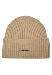 Calvin Klein Czapka Ck Must Logo Beanie K60K611401 Szary. Kolor: szary. Materiał: materiał