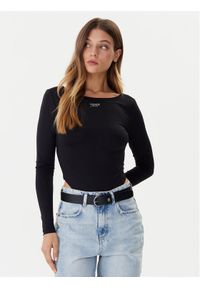 Tommy Jeans Body Silver Script DW0DW21574 Czarny Slim Fit. Kolor: czarny. Materiał: syntetyk