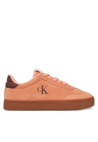 Calvin Klein Jeans Sneakersy Classic Cupsole Mix In YW0YW01767 Pomarańczowy. Kolor: pomarańczowy. Materiał: skóra