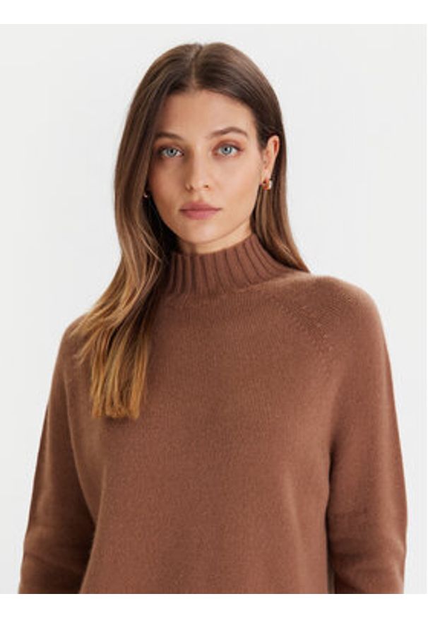 ViCOLO Sweter 77050F Brązowy Regular Fit. Kolor: brązowy. Materiał: kaszmir
