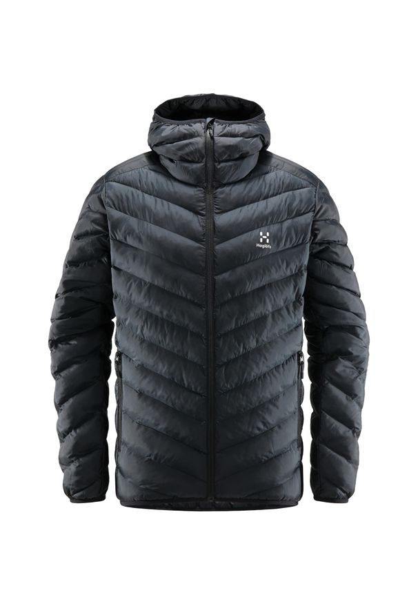 Kurtka puchowa Haglöfs Särna Mimic. Typ kołnierza: kaptur. Kolor: czarny. Materiał: puch. Sport: turystyka piesza