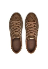 Guess Sneakersy Beckie FL7BKI FAL12 Brązowy. Kolor: brązowy. Materiał: skóra
