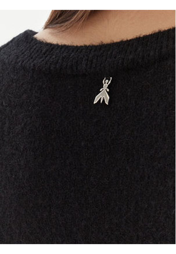 Patrizia Pepe Sweter 2K0326 K293 Czarny Regular Fit. Kolor: czarny. Materiał: syntetyk