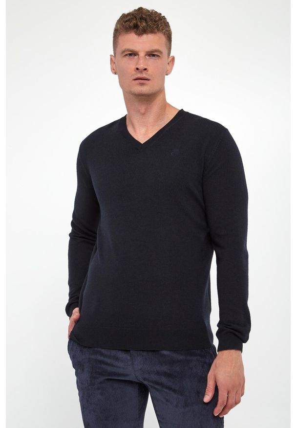 Karl Lagerfeld - Sweter męski wełniany KARL LAGERFELD. Materiał: wełna