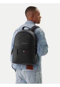 TOMMY HILFIGER - Tommy Hilfiger Plecak Essential Pu Backpack AM0AM09503 Czarny. Kolor: czarny. Materiał: skóra #4