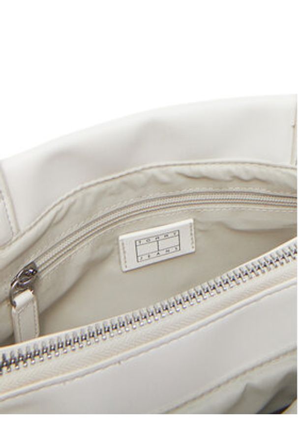 Tommy Jeans Torebka Tjw American Cool Med Tote AW0AW17297 Biały. Kolor: biały. Materiał: skórzane