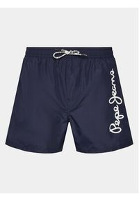 Pepe Jeans Szorty kąpielowe Logo Swimshort PMB10393 Granatowy Regular Fit. Kolor: niebieski. Materiał: syntetyk #4