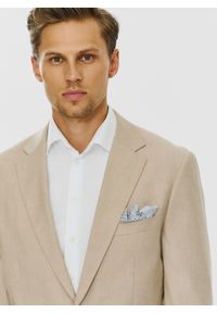 Pako Lorente - PAKO LORENTE – Beżowa marynarka męska bez podszewki. Okazja: na co dzień. Kolor: beżowy. Materiał: jeans. Wzór: gładki. Sezon: wiosna. Styl: casual #7