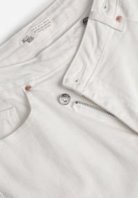 Renee - Białe Bawełniane Jeansy Wide Leg z Asymetrycznym Guzikiem Thesiphi. Kolor: biały #4