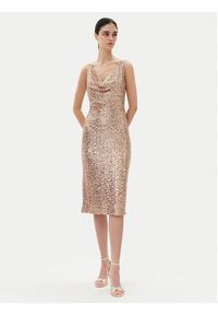 Rinascimento Sukienka koktajlowa CFC0123778003 Złoty Regular Fit. Kolor: złoty. Materiał: syntetyk. Styl: wizytowy #4