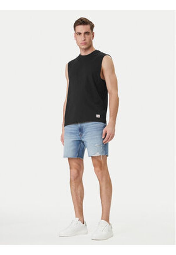 Calvin Klein Jeans Tank top LV04RF273G Czarny Slim Fit. Kolor: czarny. Materiał: bawełna