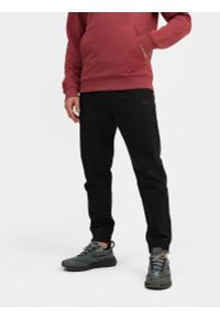 4f - Spodnie casual joggery męskie. Kolor: czarny. Materiał: bawełna, tkanina