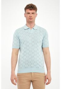 Karl Lagerfeld - Polo męskie z ażurowym logo KARL LAGERFELD. Typ kołnierza: polo. Wzór: ażurowy #4
