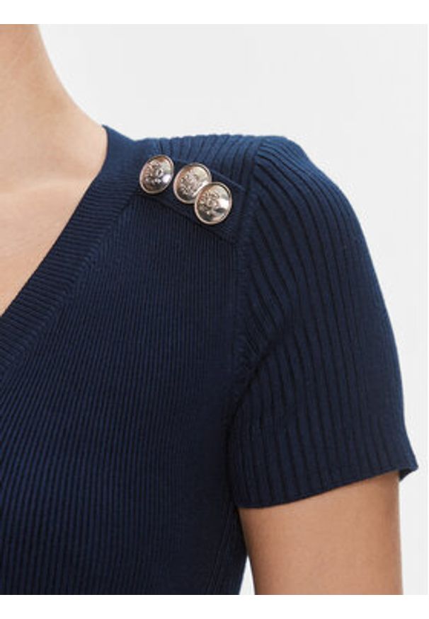 Marciano Guess Sweter Teti 4RGR11 5613Z Granatowy Regular Fit. Kolor: niebieski. Materiał: wiskoza