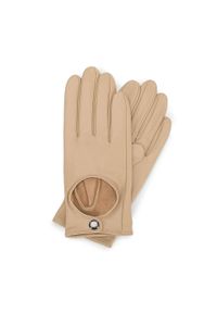Wittchen - Damskie rękawiczki samochodowe proste kremowe. Kolor: kremowy. Materiał: skóra. Sezon: wiosna, jesień. Styl: rockowy, klasyczny, elegancki
