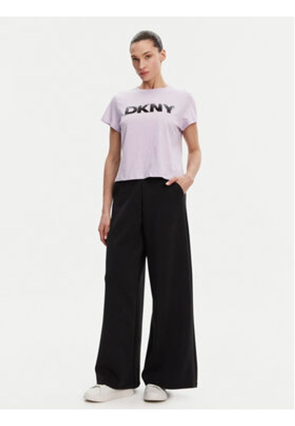 DKNY Sport T-Shirt DP4T1035 Fioletowy Regular Fit. Kolor: fioletowy. Materiał: bawełna. Styl: sportowy