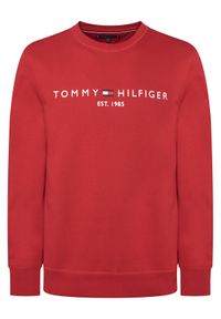 TOMMY HILFIGER - Tommy Hilfiger Bluza Logo MW0MW11596 Czerwony Regular Fit. Kolor: czerwony. Materiał: bawełna #1