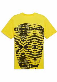 Puma - Męska koszulka przedmeczowa z krótkim rękawem Borussia Dortmund PUMA. Kolor: żółty, wielokolorowy, czarny. Długość rękawa: krótki rękaw. Długość: krótkie