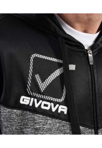 Givova Visa melange dres dziewczęcy z kapturem 4XS. Okazja: na uczelnię. Kolor: czarny. Materiał: dresówka. Styl: sportowy