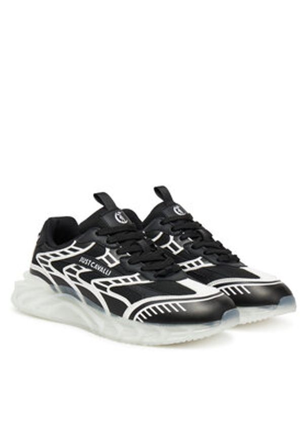 Just Cavalli Sneakersy 78QA3SQ2 ZSC45 Czarny. Kolor: czarny. Materiał: materiał