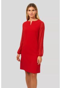 Greenpoint - Elegancka sukienka z szyfonowymi rękawami. Materiał: szyfon. Styl: elegancki