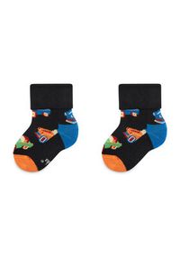 Happy-Socks - Happy Socks Zestaw 2 par wysokich skarpet dziecięcych KCAR45-9300 Kolorowy. Materiał: materiał. Wzór: kolorowy