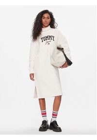 Tommy Jeans Sukienka dzianinowa New Varisty DW0DW16462 Biały Relaxed Fit. Kolor: biały. Materiał: bawełna #4