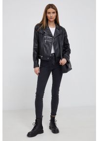 Calvin Klein Jeans Jeansy damskie high waist. Stan: podwyższony. Kolor: szary