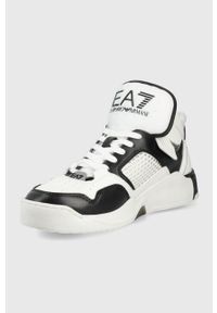EA7 Emporio Armani sneakersy kolor biały. Zapięcie: sznurówki. Kolor: biały. Materiał: guma. Szerokość cholewki: normalna. Obcas: na platformie #4