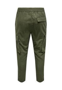 Only & Sons Spodnie materiałowe 22024998 Zielony Tapered Fit. Kolor: zielony. Materiał: bawełna, len