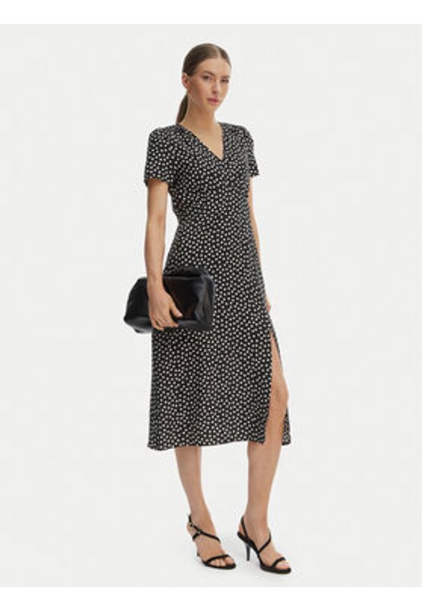 Morgan Sukienka codzienna 261-ROIS Czarny Regular Fit. Okazja: na co dzień. Kolor: czarny. Materiał: wiskoza. Typ sukienki: proste. Styl: casual