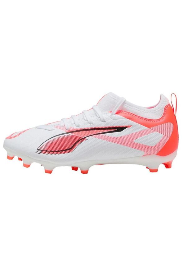 Puma - Buty Piłkarskie Ultra 5 Match Firm Ground Dla Dzieci I Młodzieży. Kolor: pomarańczowy, biały, wielokolorowy, żółty. Sport: piłka nożna
