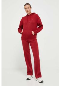 Guess bluza damska kolor czerwony z kapturem z nadrukiem. Typ kołnierza: kaptur. Kolor: czerwony. Materiał: materiał, dzianina, wiskoza. Wzór: nadruk #4