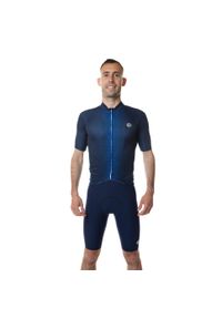 C-LAB - Koszulka rowerowa męska Unica granatowa. Kolor: niebieski. Długość rękawa: krótki rękaw. Długość: krótkie. Sport: kolarstwo