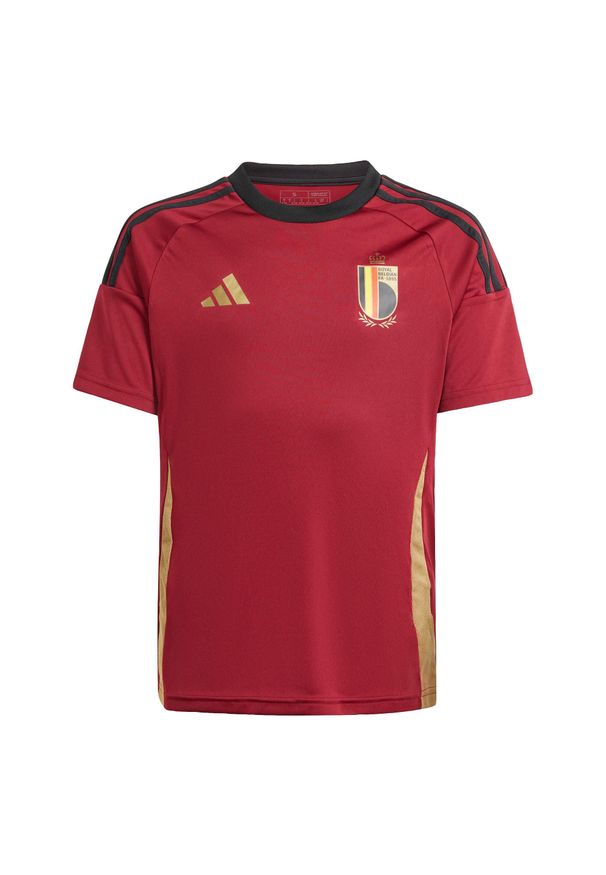 Adidas - Koszulka Belgium 24 Home Fan Kids. Kolor: czerwony, brązowy, wielokolorowy. Materiał: materiał. Sport: piłka nożna