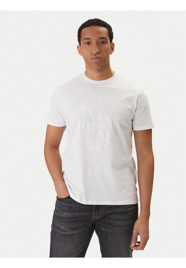 Guess T-Shirt M6RI03 I3Z14 Biały Regular Fit. Kolor: biały. Materiał: bawełna