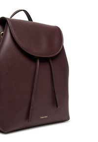 Calvin Klein Plecak Foil Logo Flap Backpack LV04F3297G Bordowy. Kolor: czerwony. Materiał: skóra #4