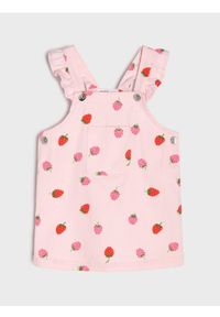 Sinsay - Jeansowa sukienka z motywem truskawek - różowy. Kolor: różowy. Materiał: jeans #1