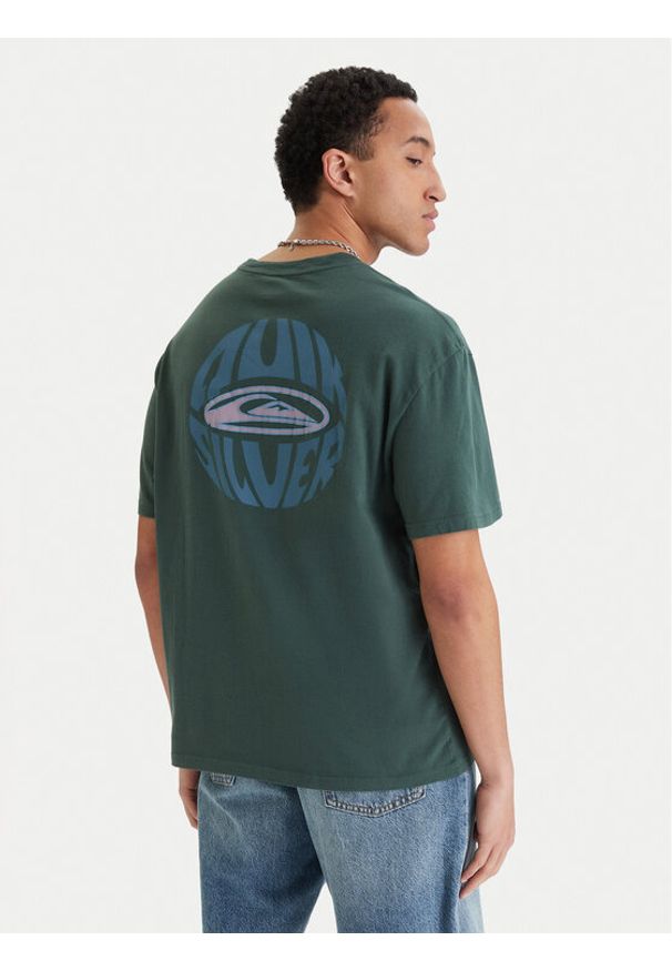 Quiksilver T-Shirt Quikglobe EQYZT08295 Zielony Comfort Fit. Kolor: zielony. Materiał: bawełna