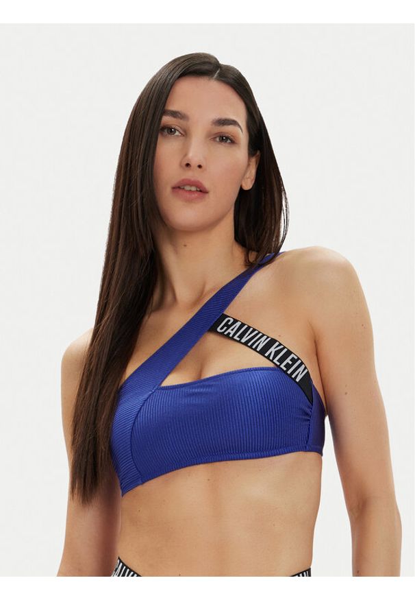 Calvin Klein Swimwear Góra od bikini KW0KW02388 Granatowy. Kolor: niebieski. Materiał: syntetyk