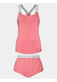 Guess Piżama Carrie O3RX04 KBBU1 Różowy Regular Fit. Kolor: różowy. Materiał: bawełna