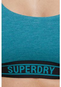 Superdry Biustonosz kolor zielony. Kolor: zielony. Materiał: bawełna, dzianina. Rodzaj stanika: odpinane ramiączka #2