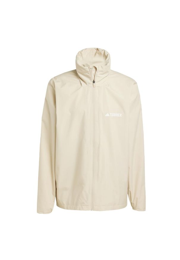 Adidas - Kurtka Multi Essentials 2L Rain. Kolor: beżowy. Technologia: ClimaProof (Adidas)