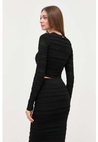 Marciano Guess kardigan damski kolor czarny lekki. Kolor: czarny. Materiał: dzianina. Długość rękawa: długi rękaw. Długość: długie. Wzór: ze splotem #2