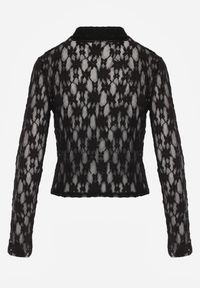 Renee - Czarna Koszula z Kwiatowej Koronki Nevieras. Kolor: czarny. Materiał: koronka. Wzór: kwiaty, koronka. Styl: elegancki, klasyczny #8