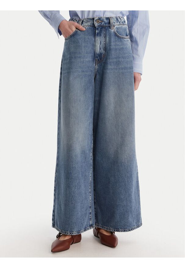 Weekend Max Mara Jeansy Abete 2615181101 Granatowy Wide Leg. Kolor: niebieski