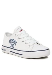 TOMMY HILFIGER - Tommy Hilfiger Trampki Varsity Low Cut Lace-Up Sneaker T3X9-32833-0890 M Biały. Kolor: biały. Materiał: materiał
