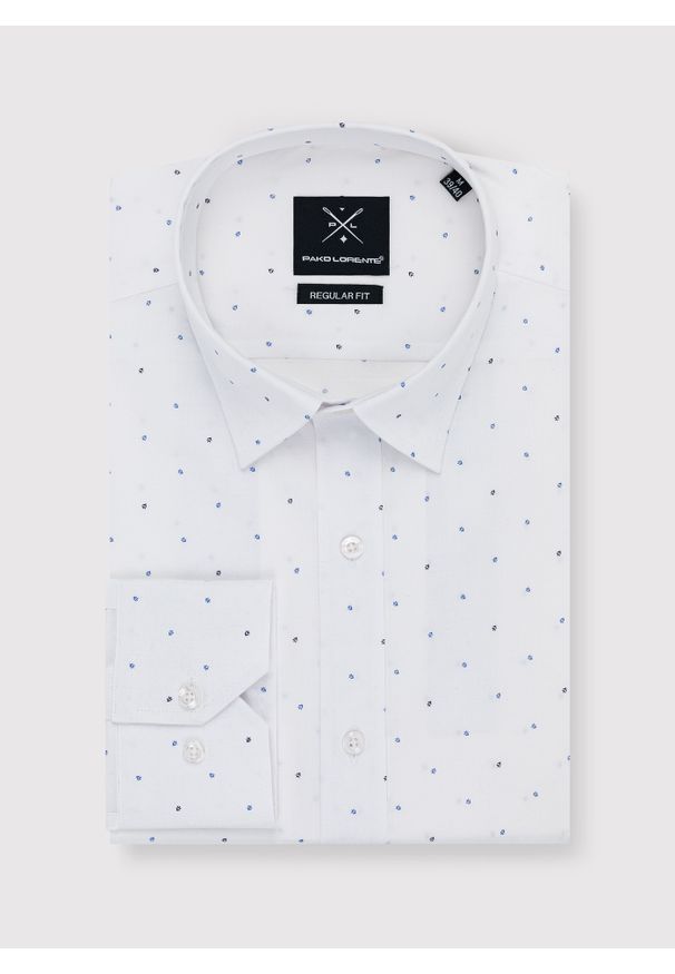 Pako Lorente - PAKO LORENTE – Biała koszula w mikrowzór. Kolor: biały. Materiał: bawełna