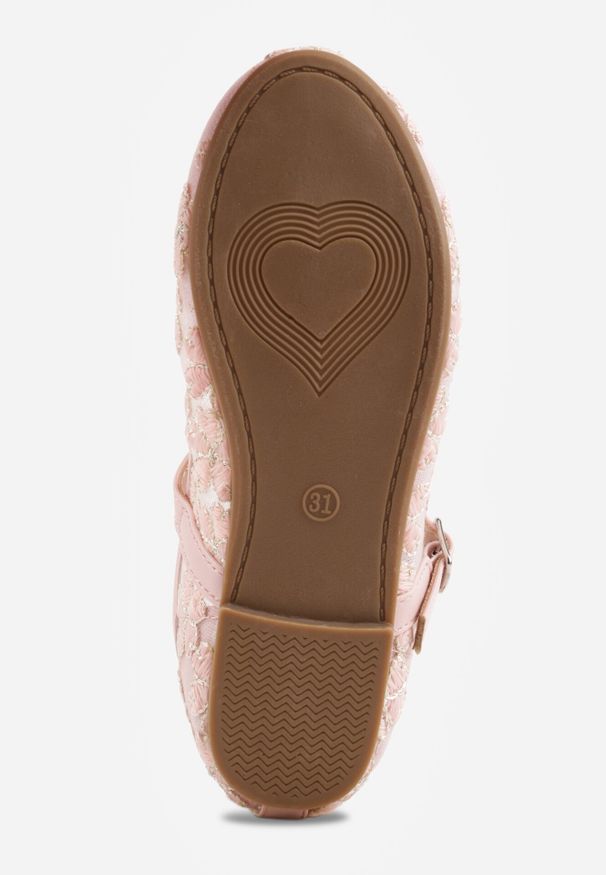 Born2be - Różowe Siateczkowe Balerinki z Paskiem z Klamerką i Haftowanymi Kwiatami Erolea. Okazja: na co dzień, na uczelnię. Zapięcie: pasek. Kolor: różowy. Materiał: jeans. Wzór: haft, kwiaty. Styl: casual